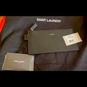 Brand new never used ysl black wallet with tags